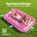 SLOOSH Inflatable Tanning Pool Lounger Float, 70" x 46" Pool Floats Adult with Pillow, 4 in 1 Suntan Tub Raft Floatie,Sunbathing Bed Lounge for Water Blow Up Kids Ball Pit Party Gifts, L-Pink