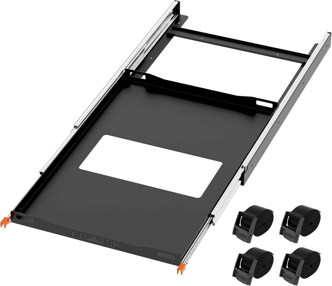 ALL-TOP Fridge Slide (Inner 29.3 x 18.7in) Vehicle Refrigerator Freezer Slider with 4 Buckle Straps, Universal Fit, Max 287 LBS, 3rd Gen
