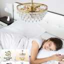 Zvilgesa Crystal Fandelier Ceiling Fan with Light, 20" Black Crystal Chandelier Ceiling Fans with Lights and Remote with 6 Speeds for Bedroom, Living Room, Nursery