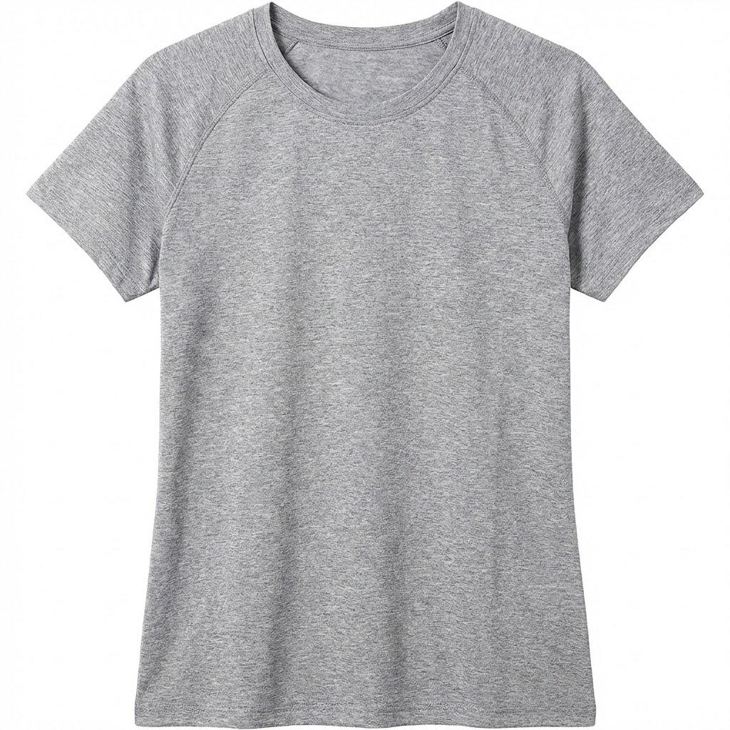 Dwnval Womens Basic Summer Short Sleeve Crewneck T Shirt Raglan Ribbed Knitted Slim Fit Casual Going Out Tops Medium, Heather Gray 