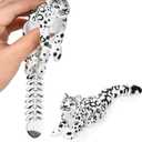 3D Printed Animal, 8.27" Articulated Snow Leopard, 3D Printed Toys, Figurine Desk Toy, Realistic Jointed Creature for Stress Relief & Office Decor, Unique Gift for Animal Lovers (Snow Leopard Toy)