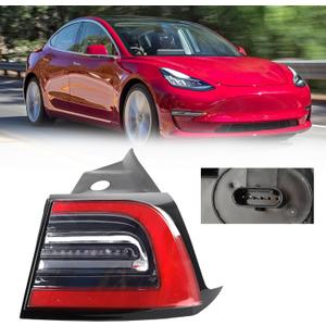 Dasbecan 3Pin Passenger Side Rear Tail Light Compatible With 2017-2023 Tesla Model 3 Outer Right Side Brake LED Tail Lamp Replaces# 1077398-00-G 1077398 (Red Signal) Dasbecan 3Pin Passenger Side Rear Tail Light Compatible With 2017-2023 Tesla Model 3 Outer Right Side Brake LED Tail Lamp Replaces# 1077398-00-G 1077398 (Red Signal)