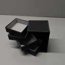 Juvale 4-Layer Rotating Jewelry Organizer - Velvet-Lined Ring Box & Necklace Holder - Earring Organizer & Bracelet Holder - Portable Travel Jewelry Box - Black, 4 x 4 x 5.25 in