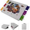 Lavievert 2000 Piece Tilting & Foldable Puzzle Table with 2-in-1 Designed Stand & Cover, Lightweight Felt Puzzle Plateau with 6 Colored Drawers, Portable Jigsaw Puzzle Board for Adults  Light Gray