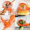 Orange Vegetable Peeler with Catcher, Double-Sided Stainless Steel Fruit Peeler, Citrus Carrot Potato Peeler Kitchen Essentials for Home 2 Pcs