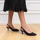 DREAM PAIRS Women's Kitten Heel Slingback Pointed Closed Toe Low Stiletto Heels Dress Bridal Elegant Wedding Pumps Shoes,Size 9,Black-Suede-1,SDPU2444W