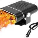 Portable Car Heater Defroster Plug-in Cigarette Lighter 12V 150W 360° Rotation Fast Heating Cooling Fan Small Air Heater Black