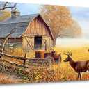 JEAWA Animal Canvas Wall Art Decor - Deer Canvas for Wall Decor, Farm Artwork Decor, Large Wall Art for Living Room Bedroom Bathroom, 24x48 IN (48L" x 24W")