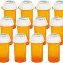 Prescription Reversible Thumb Tab Vials, Medicine Container, Pill Bottle, Prescription Pharmacy Vials Reversible Cap with Animal Pet Resistant (not Child Resistant) Open (10 Dram, 11pcs)