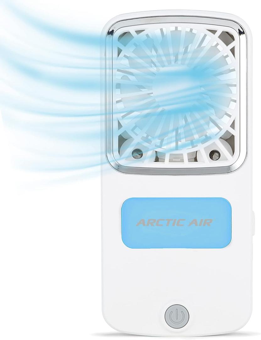 Arctic Air Portable Fan, Pocket Chill Handheld Mini Fan, Rechargeable Personal Air Cooler with Hydro-Chill Technology, 3 Speeds & Built-in-Kickstand, Cordless for Travel, Indoor or Outdoor Use Arctic Air Portable Fan, Pocket Chill Handheld Mini Fan, Rechargeable Personal Air Cooler with Hydro-Chill Technology, 3 Speeds & Built-in-Kickstand, Cordless for Travel, Indoor or Outdoor Use