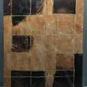 Modern Brown Geometry Art Wall Decor 24x48 Inch Bedroom Office Decor