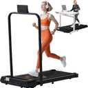 Portable Compact Treadmill with Handles for Home Small Spaces, Foldable Folding Walking Pad Treadmill with Handle Bar, 3.0HP Electric Walking Pads Treadmills Home with 320LB Capacity, LED Display