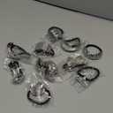 Dizila 12 Pieces Geometric Silver Metal Hair Ties Scrunchies Ponytail Holders Hair Cuffs Bands Elastics Accessories for Women Girls Teens