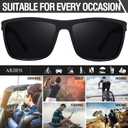 Arjien 3 Pack Polarized Sunglasses Men, Mirror Lens Mens Sunglasses for Driving Fishing Golf, UV400 Protection Sun Glasses