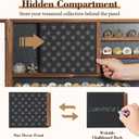 Challenge Coin Display Case, 27.6" x 18.3" Lockable Military Coin Holder Cabinet with Removable Star Board, Solid Wood Coins Cases for Collectors Plexiglass Coins Rack Stand