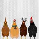 Chicken Christmas Kitchen Towels - Funny Waffle Decorative Dish Towels, Christmas Tea Hand Towels, Farmhouse Decor, 16x24 Inches (Chichen-01)