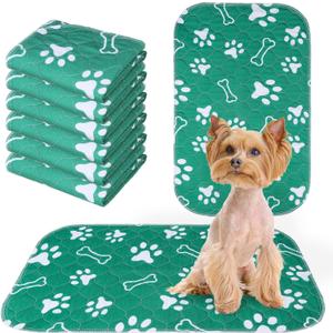 BEAUTYZOO 6 Pack Washable Pee Pads for Dogs, Reusable Puppy Pads for Potty Training, Waterproof Super Absorbent Whelping Pads, Mats Non Slip Against Urine for Small Medium Dogs Cats, 16" x 24"