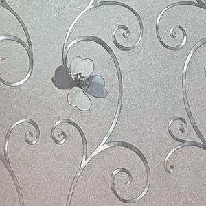 Niviy Frosted Window Glass Film - No Glue Door Window Covering for Office and Home Decoration, 35.4 x 78.7 inches (Flower)