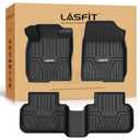 LASFIT Floor Mats for Honda Civic 2022-2025 2026 (Fits Rear Seats with or Without USB Ports) | for Acura Integra 2023-2025, All Weather Car Floor Liners, 1st & 2nd Row, Black