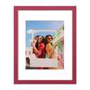 Vittanly 11x14 Picture Frame, Engineered Wood with Shatter Resistant Plexiglass, Display Pictures 8x10 with Mat or 11x14 without Mat, Poster Frame for Wall or Table Top Display, Red, 1 Pack