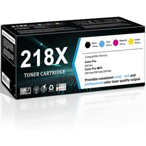 218X High-Yield Toner Cartridge 4-Pack (Black,Cyan,Magenta,Yellow)-June-Replacement for HP 218A 218X Toner Cartridges Compatible for Color Pro 3201dw Color Pro MFP 3301cdw 3301fdw 3301sdw printer