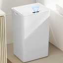 Bathroom Small Trash Can with Lid, 4 Gallon Touchless Automatic Garbage Can Slim Waterproof Motion Sensor Smart Trash Bin for Bedroom, Office, Living Room-White