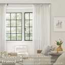 Natural Cream Pinch Pleated Linen Curtains 92 Inches Long for Living Dining Room Bedroom Thick Linen Pinch Pleat with Hooks Rings Back Tab Light Filtering Boho Farmhouse Semi Sheer 92 Inch Curtain
