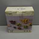 COOK WITH COLOR 12 Pc Glass Mixing Bowl Set with Lids – Borosilicate Glass Nesting Bowls for Cooking, Baking and Meal Prep, Fluted with Gold Rim