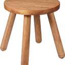 Wesketch Round Solid Wooden Step Stool, Indoor Plant Stand, Wood Legs Detachable for Plant Stand, Stable 9.3” Tall Flower Holder for Heavy Pots, Gardening Display for Decor Living Room Patio Walnut