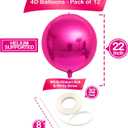 KatchOn, Large, Hot Pink Balloons - 22 Inch, Pack 12 | Foil Balloons, Hot Pink Balloon for Wedding Engagement Bridal Bachelorette Tropical Party Decorations | Gender Reveal Decor | Pink Birthday