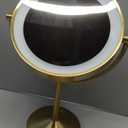 Conair Lighted Makeup Mirror, Double-Sided LED Vanity Mirror with 1X/10X Magnification, 3 Light Settings, 3 Modes, 360 Rotation, Brushed Brass Finish