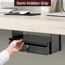 Under Desk Drawer 15.7" x 11.8" x 4.3", Under Desk Pull Out Drawer with Lock and Keys, 4.3 & 7.5 Optional Bracket Height, Storage Organizer for Workbench with Drawers