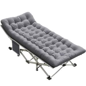 Camping Cot, Portable Folding Bed for Adults with Comfortable Mattress and Carry Bag, Heavy Duty Sleeping Cot for Home Office Outdoor Camping, Supports 330lbs (Grey)