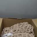 Bigacogo Chunky Knit Throw Blanket for Couch, 60x80 inches, 100% Hand Knitted with Thick Jumbo Chenille Yarn, Cozy Soft Large Rope Knot Cable Crochet Blankets for Sofa Bed Living Room, Taupe
