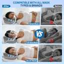 CPAP Pillow for Side & Back Sleepers - Mask Compatible Contour Design to Reduce Leaks, Breathable Memory Foam Pillow with Ergonomic Support & Hose-Friendly Cutouts for Comfortable Sleep, Grey