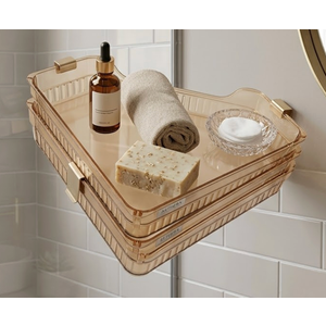 Wall Shelves No Drilling Bathroom Storage Rack for Shower Essentials Space-saving Adhesive Shelves for Toiletries and Sundries 23.5x10