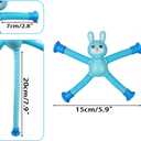 Anditoy 4 Pack Easter Bunny Suction Cup Pop Tubes Toys Sensory Toys for Kids Boys Girls Toddlers Easter Basket Stuffers Gifts Party Favors