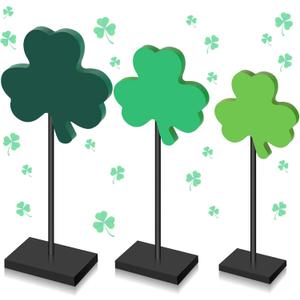 4.6" Lit St. Patrick's Day Irish Shamrock 3pc