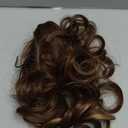 REECHO 12" Ponytail Extension, Classic Loose Curly Wavy Claw Clip Pony tails Hair Extensions Hairpieces for Women - Chestnut Brown with Highlights