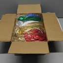 Jetec 6 Pcs 17" Christmas Inflatable Ball Ornament with Glitter Cloth Cover, Large PVC Xmas Blow Up Ornaments Holiday Blow Ball for Yard Outdoor Lawn Porch Decorations (Multicolor)