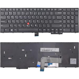 TLBTEK Keyboard Replacement with Frame and Pointer Compatible with Lenovo IBM ThinkPad E570 E570C E575 Series Laptop