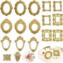 15PCS Vintage Resin Picture Frame - Mini Photo Frame Tiny Antique Frames Small Picture Frame Oval Rectangle Wall Hanging for DIY Jewelry Display Photography Mobile Phone Photo Party Hotel Decor