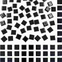 100 Pieces Ceramic Mosaic Tiles 3/5" Square Shapes Mosaic Ceramic Pieces Stained Ceramic Tiles Supplies for Crafts Beginner Mosaic Project Stepping Stones Mosaic Birdhouse Decor - Black