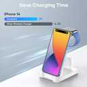 3 in 1 Charging Station for Apple Products - Wireless Charging Station for Multiple Devices, Phone and Watch Charger Dock with Stand for iPhone 14/13/12/11 Pro Max/XR/ 8 Plus and Airpods iWatch, White