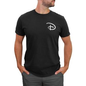 Disney Big & Tall Logo D Pocket Men's Tops Short Sleeve Tee Shirt (Black), Small