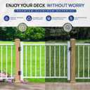Egadis 4 ft. W Aluminum Deck Gate Kit for 36". H Railing, Cuttable White Textured AAMA2604 Powder-Coat Finish Outdoor Gate Kit with Latch and Auto-Closing Hinge for Deck, Patio, Garden, Yard, Porch