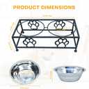 Elevated Dog & Cat Bowls with Stand – Raised Pet Feeder for Small Dogs & Cats, Stainless Steel Dog Food Bowls Elevated, Cat Food Bowl Stand, Elevated Cat Feeding Station (Black)