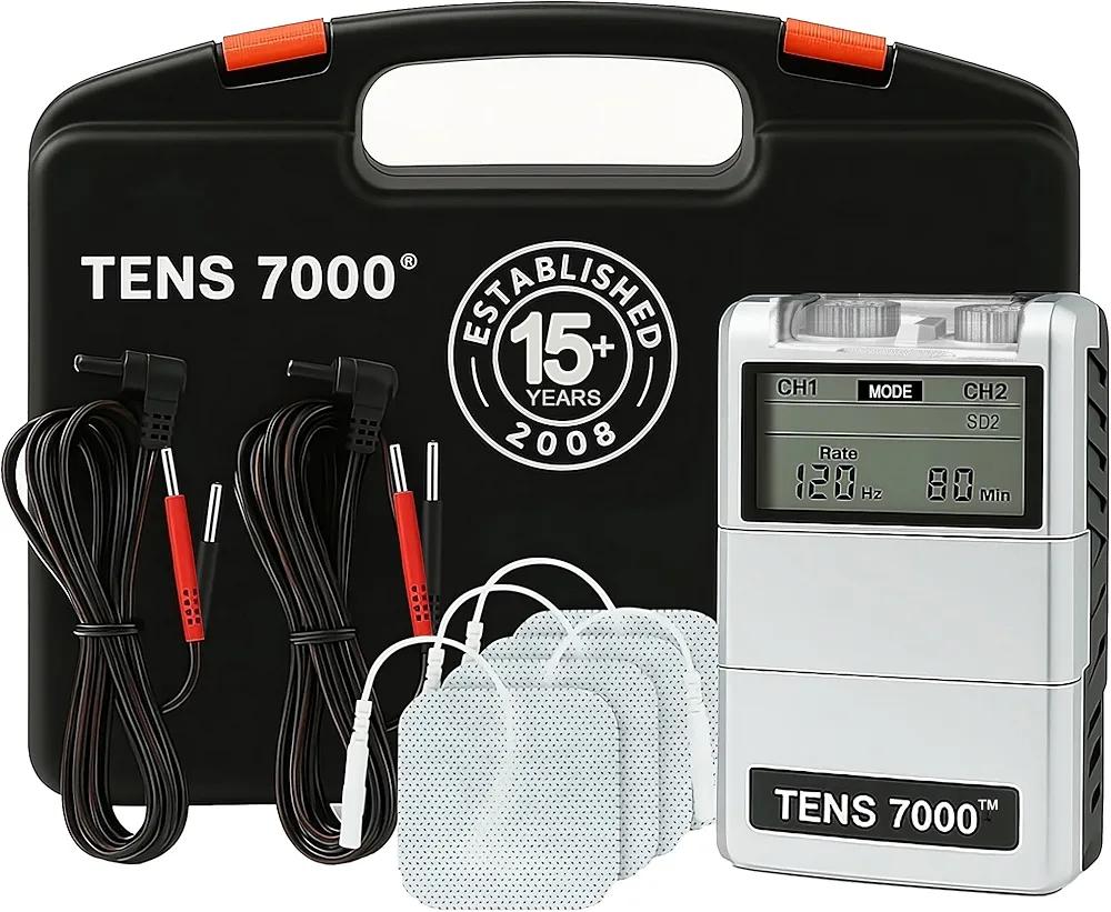 TENS 7000 Digital TENS Unit with Accessories - Muscle Stimulator Machine for Back Pain Relief, Sciatica, Neck, Nerve, Shoulder, Hip, Elbow, Muscle Pain Relief