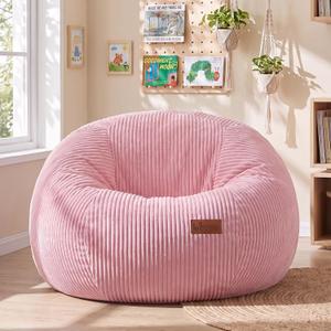 Bean Bag Chair for Adults Teens & Kids, Giant Round Bean Bag(S-Pink), Small