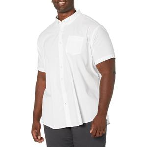 Dockers Men's Supreme Flex Long Sleeve Button Up Shirt, Large tall